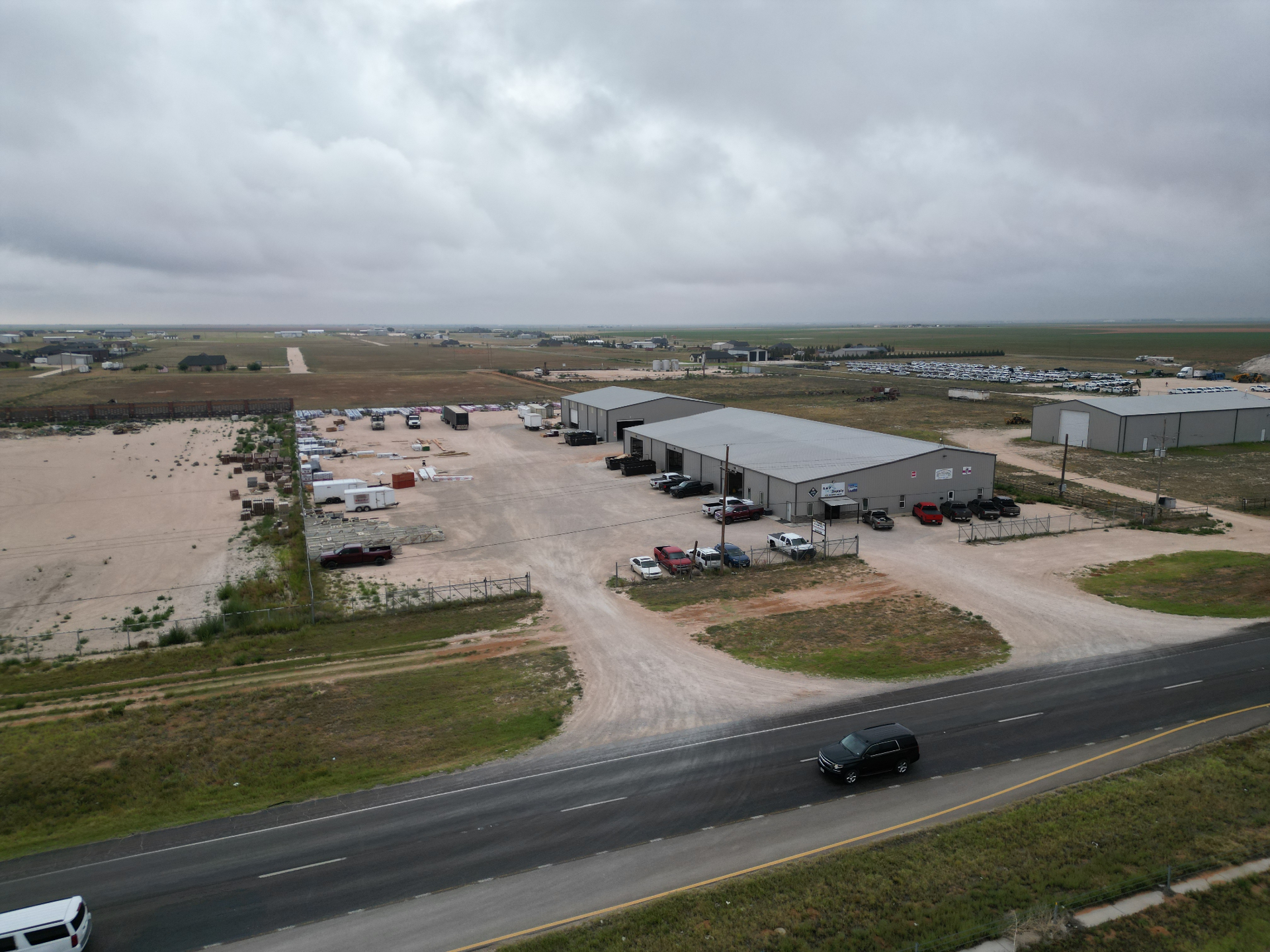 Aerial view of the A&P Supply yard in West Texas